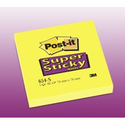POST-IT® Super Sticky 654S 76x76mm gul