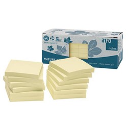 Notatblokk INFO 75x75mm resirk gul (12)