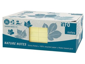Notatblokk INFO 75x125mm resirk gul (12)