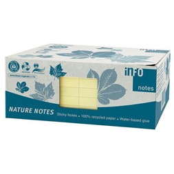 Notatblokk INFO 75x125mm resirk gul (12)