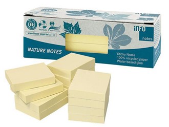 Notatblokk INFO 40x50mm resirk gul (12)