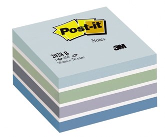 POST-IT® kube 2028B 76x76mm akvarell blå