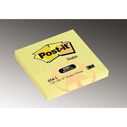 POST-IT® notatblokk 76x76mm resirk gul