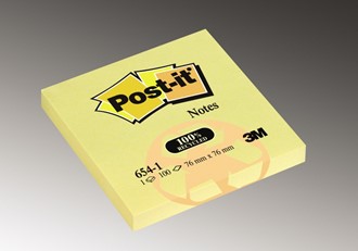 POST-IT® notatblokk 76x76mm resirk gul