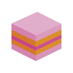 POST-IT® kube 51x51mm rosa/orang/fiolett