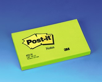 POST-IT® notatblokk 655NG 127x76 neongrø