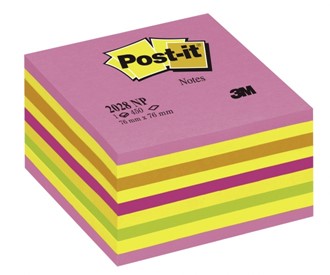 POST-IT® kube 2028NP 76x76mm neon rosa
