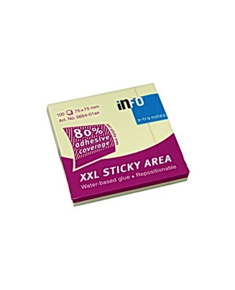 Notatblokk INFO 75x75mm gul