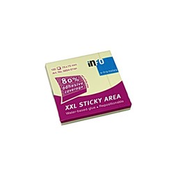 Notatblokk INFO 75x75mm gul