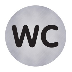Infoskilt AVERY alu WC Ø 75mm