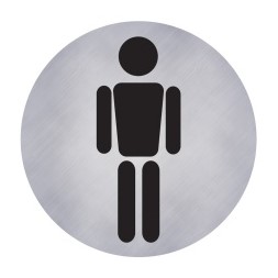Infoskilt AVERY alu WC Herrer Ø 75mm