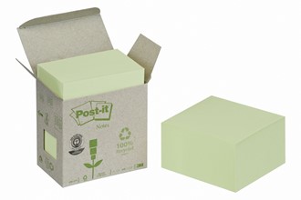 POST-IT® Green Line kube 76x76 lys grønn