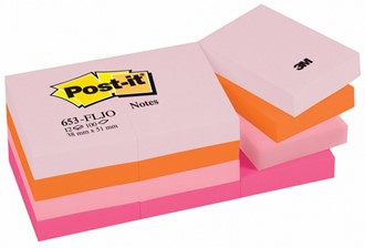 POST-IT® notatblokk 38x51mm rosa ass(12)
