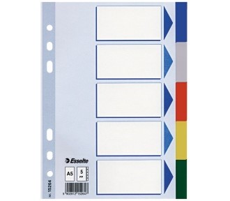 Skilleblad ESSELTE A5 5-delt flerfarget