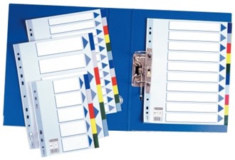 Skilleblad Maxi 10-delt plast 5 farger