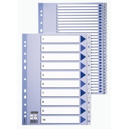 Register ESSELTE plast A4 1-12 blå/hvit