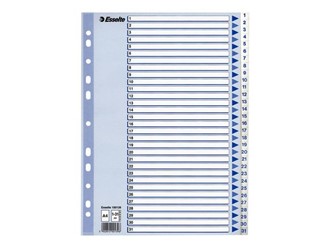 Register ESSELTE plast A4 1-31 blå/hvit