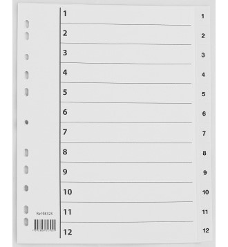 Register plast A4 1-12 Maxi m/indeksark