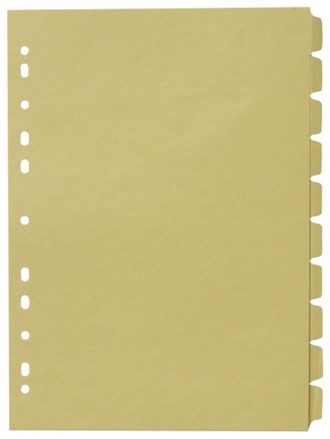 Skilleblad A4 10-delt manilla