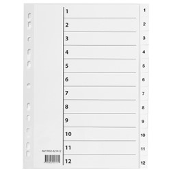 Register 1-12 A4 med indekslomme grå