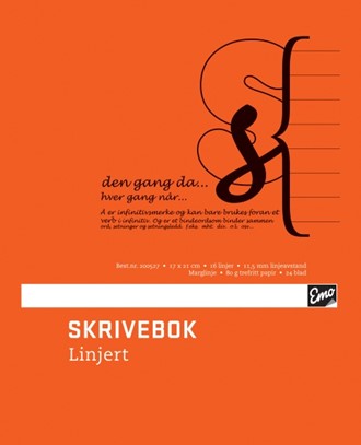 Skrivebok 17x21cm 80g 24bl 18 linjer
