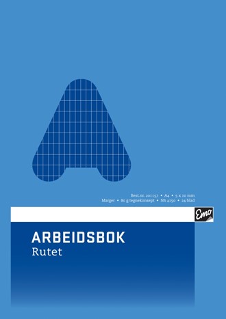 Arbeidsbok EMO A4 80g 24bl   5x10 rutet