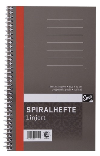 Spiralhefte EMO 10,5x17cm linje 70g 50bl