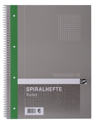 Spiralhefte A4 EMO ruter 60g 70 blad