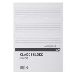Kladdeblokk A4 linjer 60g 100 blad