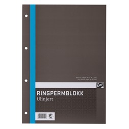 Ringpermblokk EMO A4 ulinjert 70g 80bl
