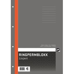 Ringpermblokk A4 linjer 70g 80bl
