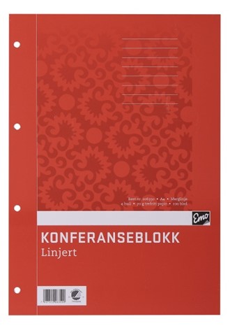 Konferanseblokk EMO A4 linjer 70g 100bl