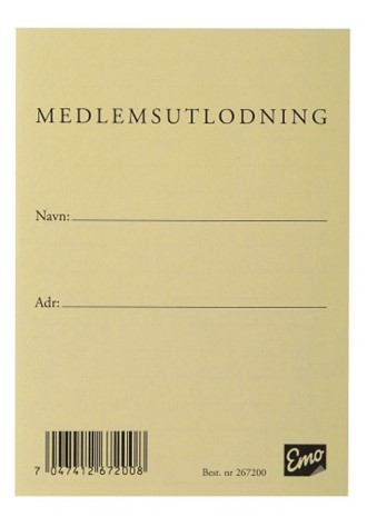 Loddbok EMO medlemsutlodning 1-50 (100pk)