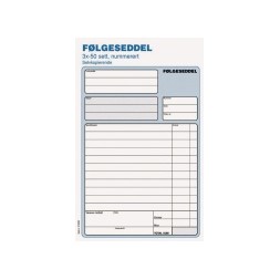 Følgeseddel EMO A5 selvkopi. 3x50s num.