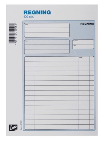 Regningsblokk EMO A5 100 blad