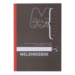 Meldingsbok EMO A6 paginert 48 sider