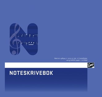 Noteskrivebok EMO 20x21 6 linjer 16blad