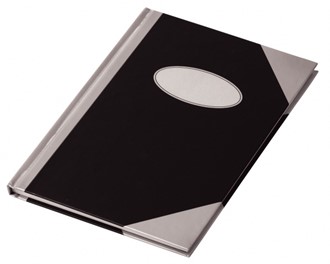 Kinabok A5 80 blad sort/sølv