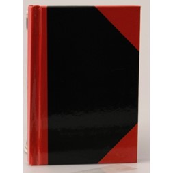 Kinabok A7 80 blad sort/rød
