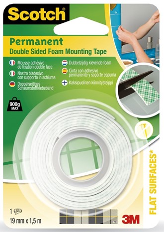 Monteringstape SCOTCH® 19mmx1,5m dobbeltsidig