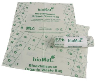 Avfallspose Bio kompostbar 260/250x570mm 10på rl(50)