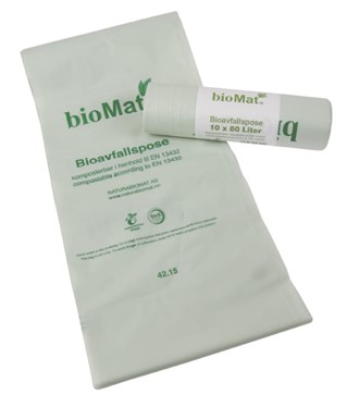 Avfallspose Bio kompostbar 80 L 10på rl(10)