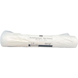 Avfallspose LLD-PE 60x90cm 12my hvit (40)
