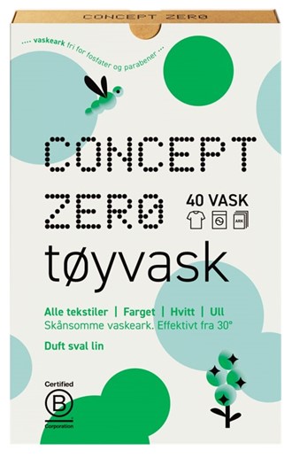Tøyvask-Ark 40stk Concept Zero