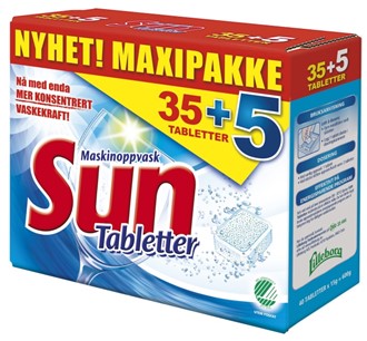 Maskinoppvask SUN Tabletter (40)