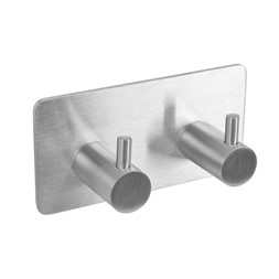 Klesknagg børstet stål 2 krok