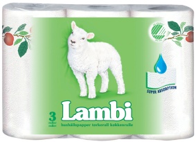 Kjøkkenrull LAMBI 2lag 13m 12ruller
